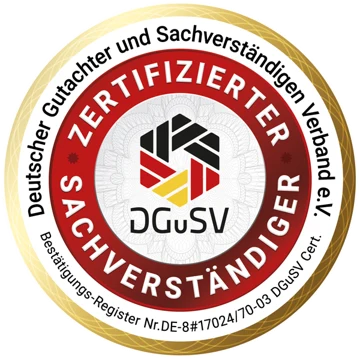 Siegel Zertifizierter Sachverständiger des DGuSV